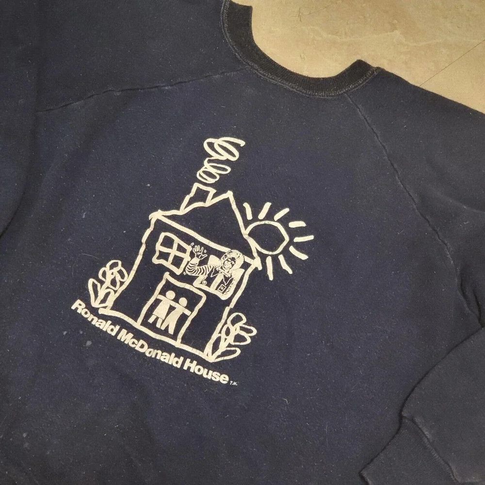 VTG 70s 80s Ronald McDonald House McDonald's Crewneck Sweatshirt Read‎